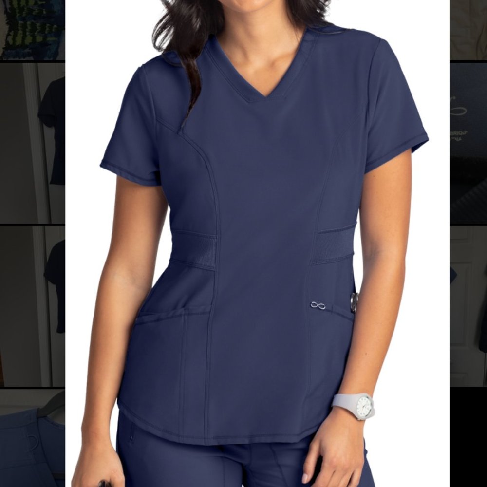 Navy Cherokee Infinity Scrub top M